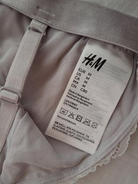 Krajková mäkká podprsenka, h&m,m