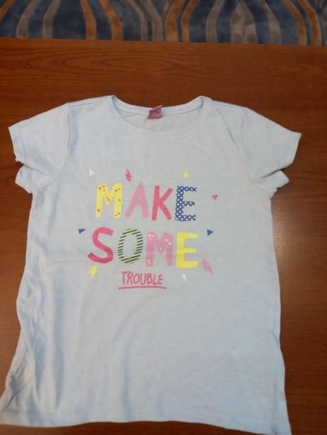 Modré tričko s nápisom, dopodopo,128