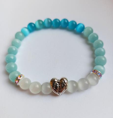 Handmade náramky -mačacie oko,aj set s náušnicami, 