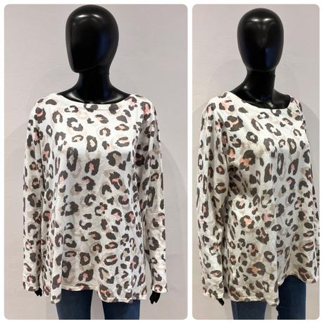 Dámske svetrové tričko s leopardím vzorom, xl