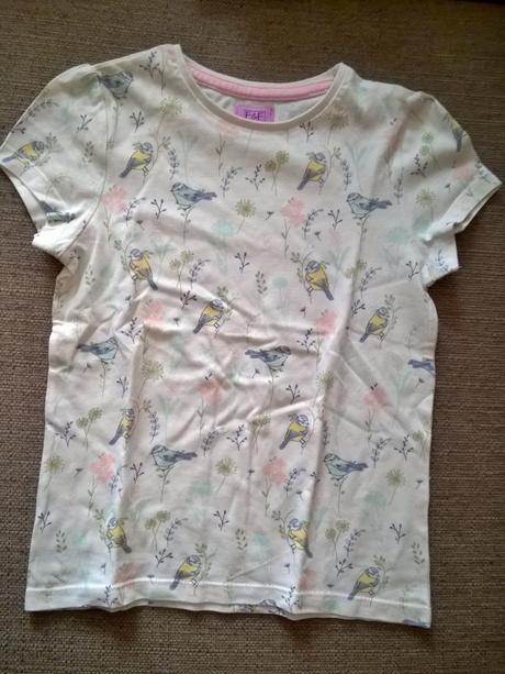Krémové tričko so sýkorkami 104, f&f,104