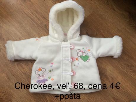 Teplučká bunda pre dievčatko, cherokee,68