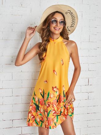 Šaty s kvetinami poštovné zadarmo, l / m / s / xs