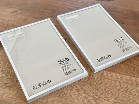 Ikea strieborný rám so sklom 21krát30 cm,