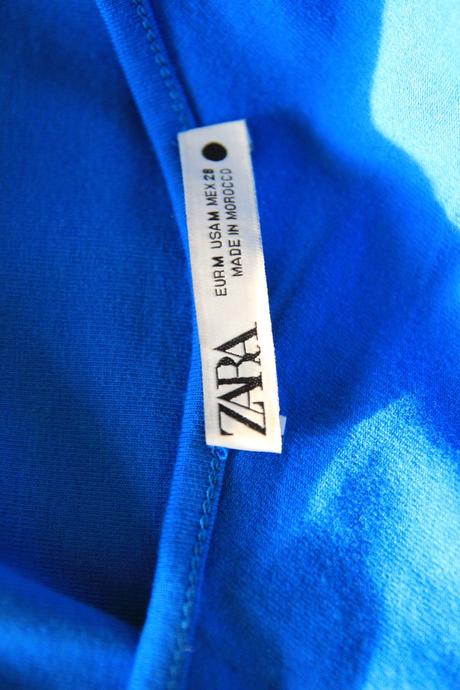 Modrý body top na jedno rameno, zara, zara,m