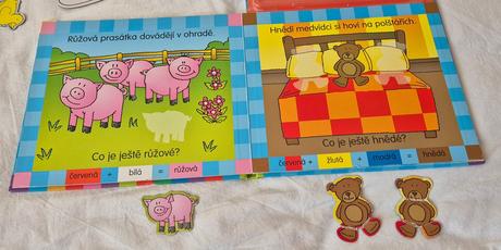 Magnetická knižka barvy a magnetická hra autá, 