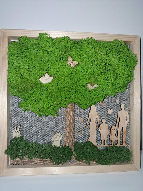 Machový obraz rodina, 