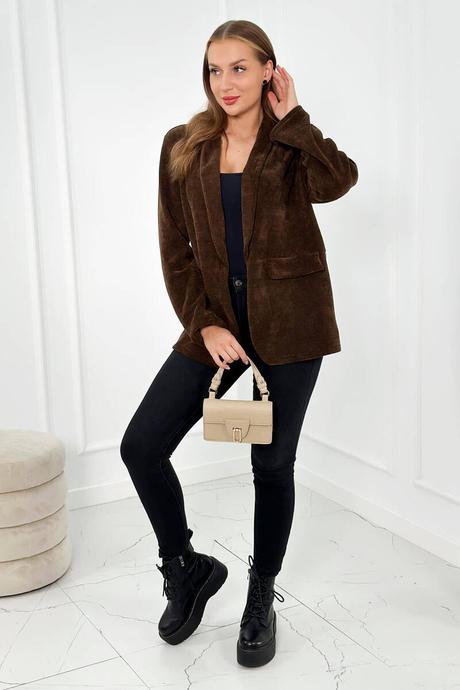 Dámske manšestrové sako hnedá,