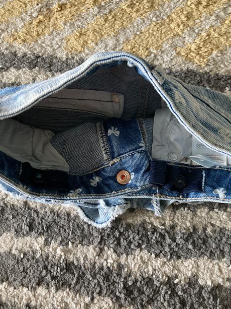 Rifľové šortky s mašličkami, h&m,128