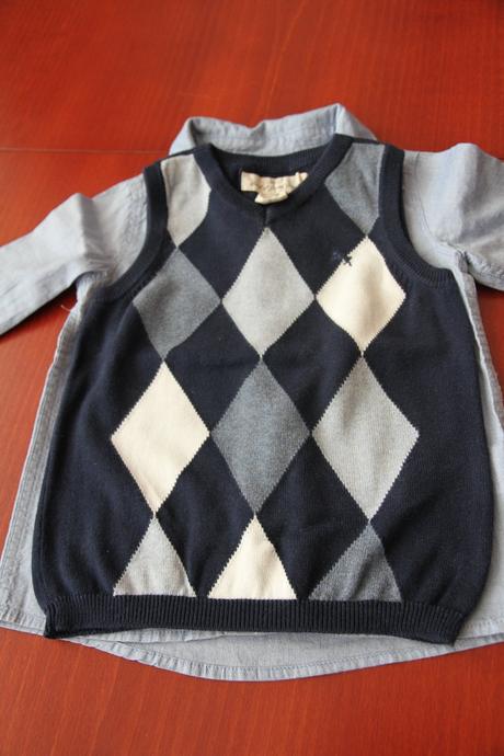 Košieľka s vestičkou pre malého fešáka, h&m,86