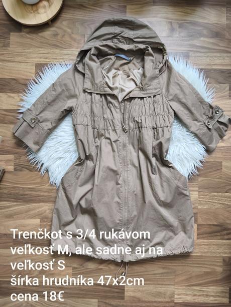 Dámsky štýlový trenckot s 3/4 rukávom, m