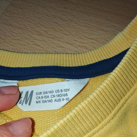Sýto žltá mikina cez hlavu, h&m,134