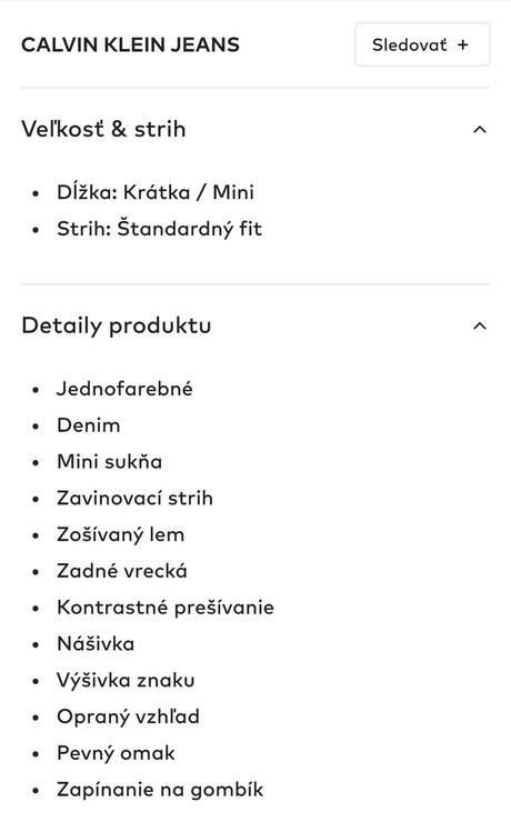 Sukňa calvin klein kraťase v.128 s visačkou, calvin klein,128