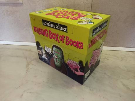 Horrible science - bulging box of books, 