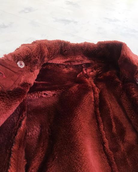 Syntetický teplý 3/4 kožuštek, xl