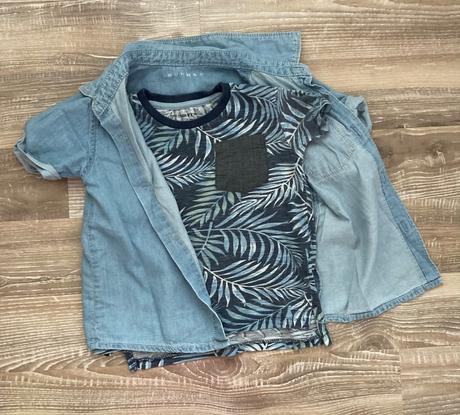 Chlapčenska riflova košela+tričko, 86–98