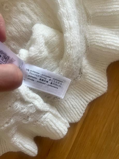 Biely sveter s 3/4 rukávmi zara, zara,s