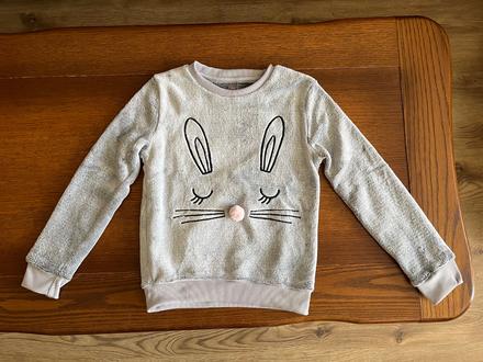 Teplá chlpatá mikina so zajačikom, kids,134