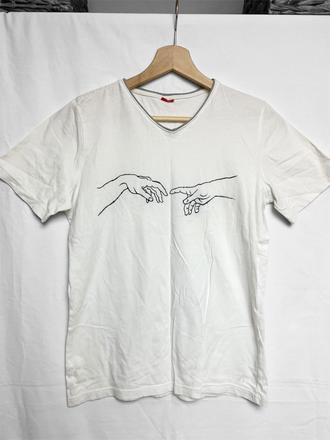 The creation of adam ručne maľované tričko, m