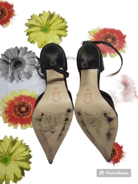 Dámske kožené sandálkové lodičky, 35