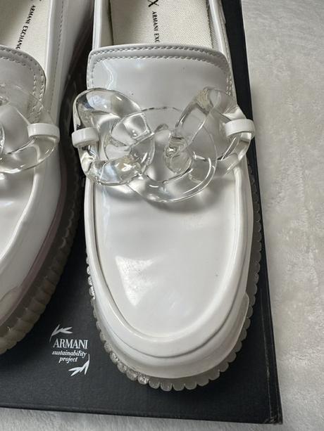 Biele lakované topánky zn armani exchange originál, armani,39