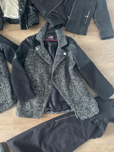 Balík koženkového oblečenia - poškodenia koženky, 122–134