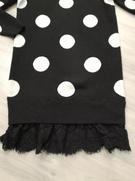 Bodkované teplé šaty, s