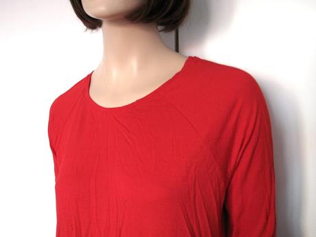 Červené viskózové tričko, lindex,l