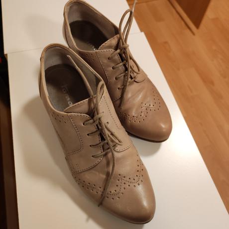 Bledohnedé kožené topánky tamaris, tamaris,37