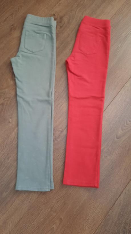2x džegíny + tričko mačička v.134, h&m,134