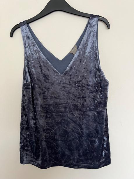 Lindex prekrasny modry zamatovy zamat tielko top, lindex,m