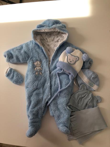 Kombinéza overal rukavice čiapka šál, 86