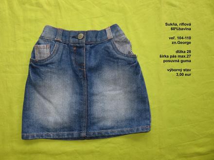 Riflová sukňa, george,110