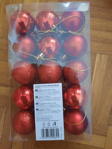 Vianočné gule-červené, 