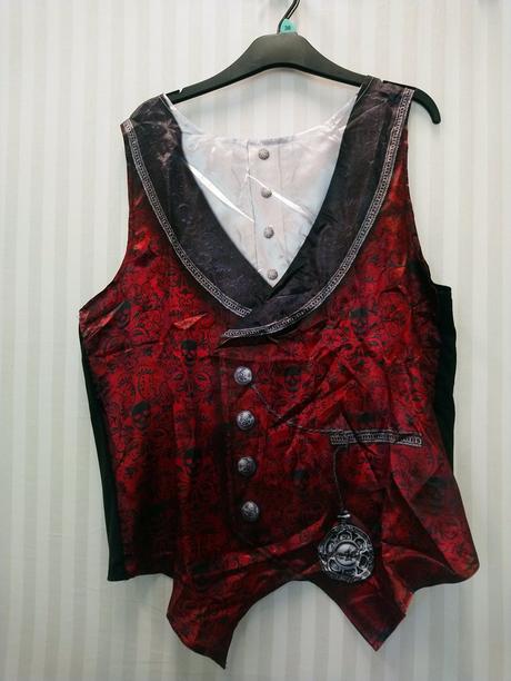 Pánsky 2-dielny červeno čierny kostým upír, f&f, l,