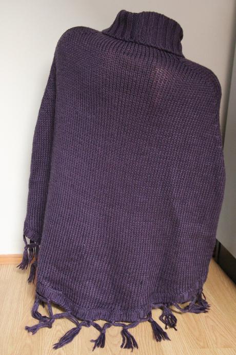 Fialové pončo so strapcami s-l, 