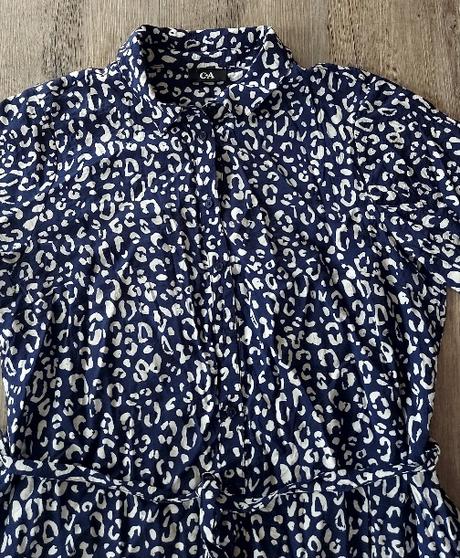 Modrobiele košeľové šaty, c&a,42