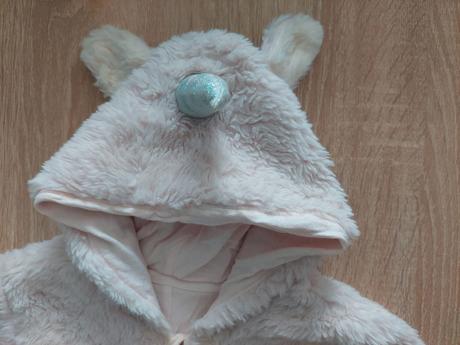 Teplý plyšový zimušný overal "jednorožec" veľ.74, marks & spencer,74