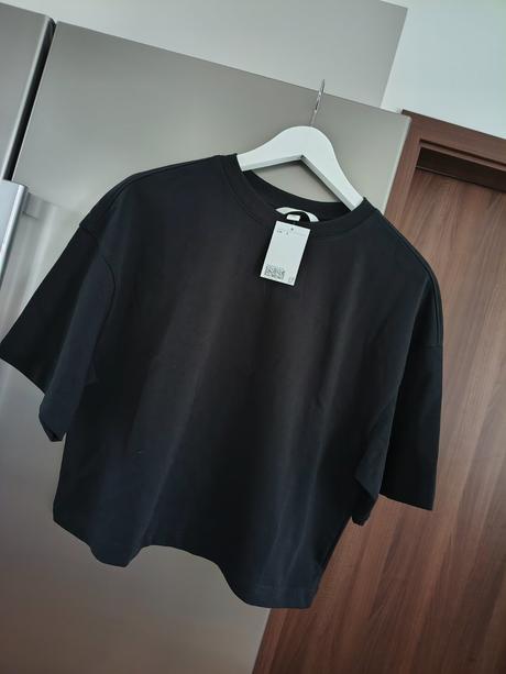 H&m krátke oversize bavlnené tričko, h&m,l / m / s