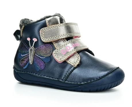 D.d.step - zimná obuv w070 royal blus s motýľom, d.d.step,20 / 22