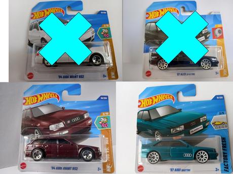 Hot wheels- 1987 audi quattro, 94 audi avant rs2, 