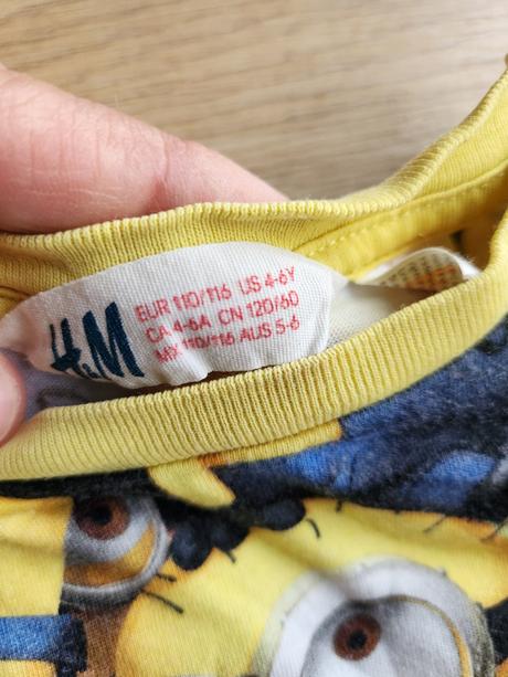 Tricko s krátkym rukávom mimoni h&m 110/116, h&m,110