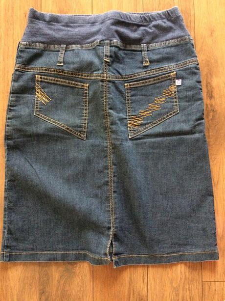 Tehotenská rifľová sukňa., s