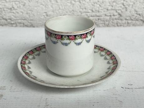 Starozitna vintage mocca salka hrncek ruze ruza ru, 