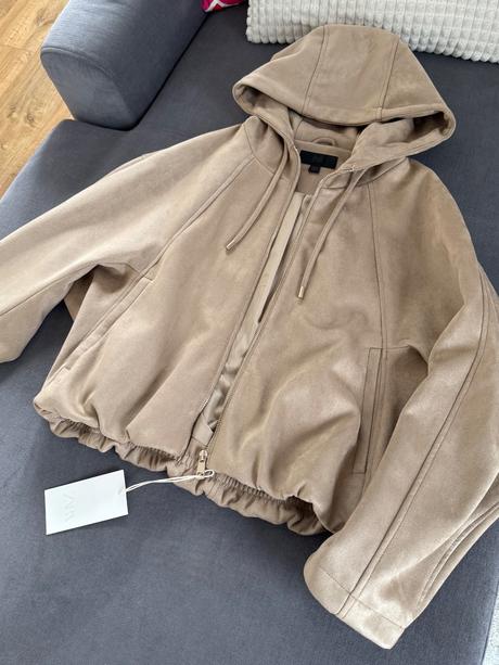 Zara semišová bombera, zara,l / m