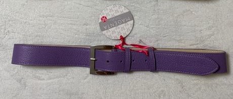 Kožený opasok do nohavíc zn. magenta,