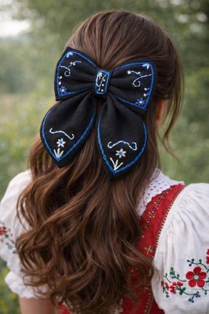 Ručne vyšívaná mašla do vlasov, 