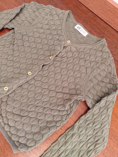 Sveter na gombíky hm - zelenosivý v.110, h&m,110