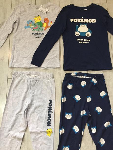 Chlapčenske pyžamo pokemon dvojbalenie, h&m,110 / 116 / 134 / 140