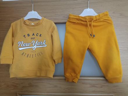 H&m mikina fred&flo tepláky horčicova, 74